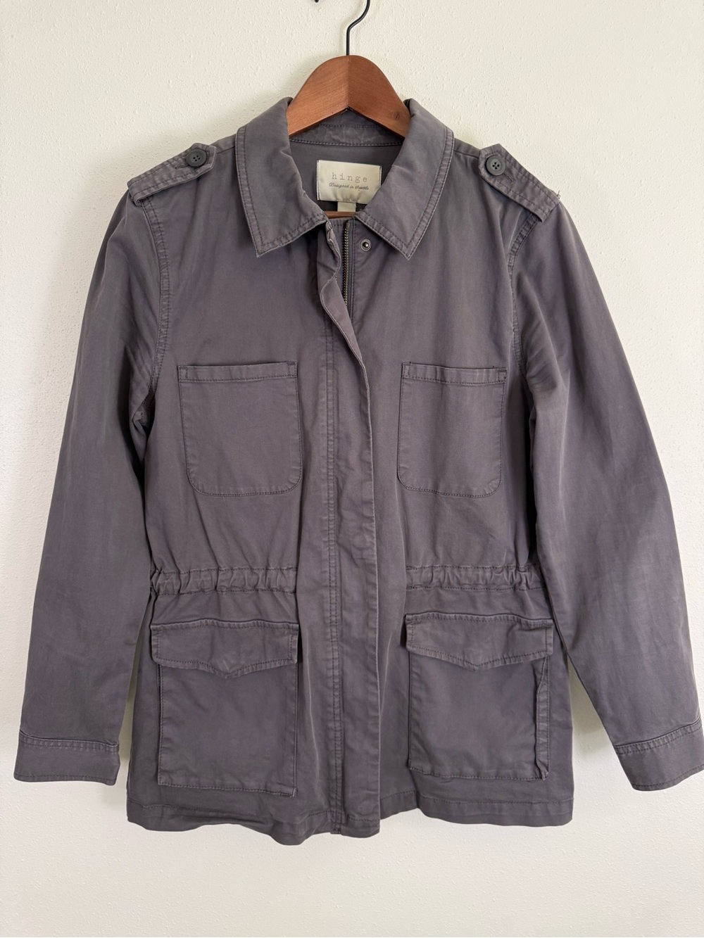 Hinge Designed in Seattle Gray Utility Field Jacket Women’s Medium Cotton